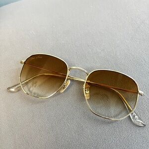 Cleo Nicci Gradient Brown Unisex Geometric Metal Sunglasses